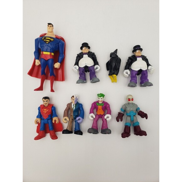 Imaginext DC Super Friends Lot Of 7 Plus Bonus Figure Superman Penguin Joker - Picture 1 of 15